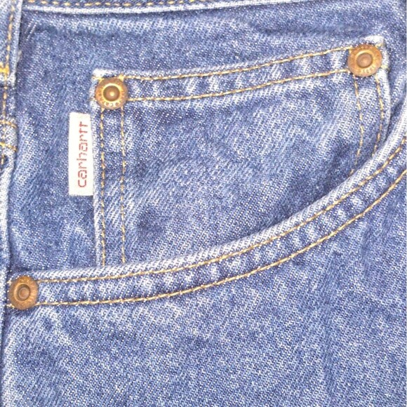 Carhartt B172 Medium Wash Relaxed-Fit Straight-Leg Flannel Lined Jean Sz 42X28.5 - Picture 8 of 11